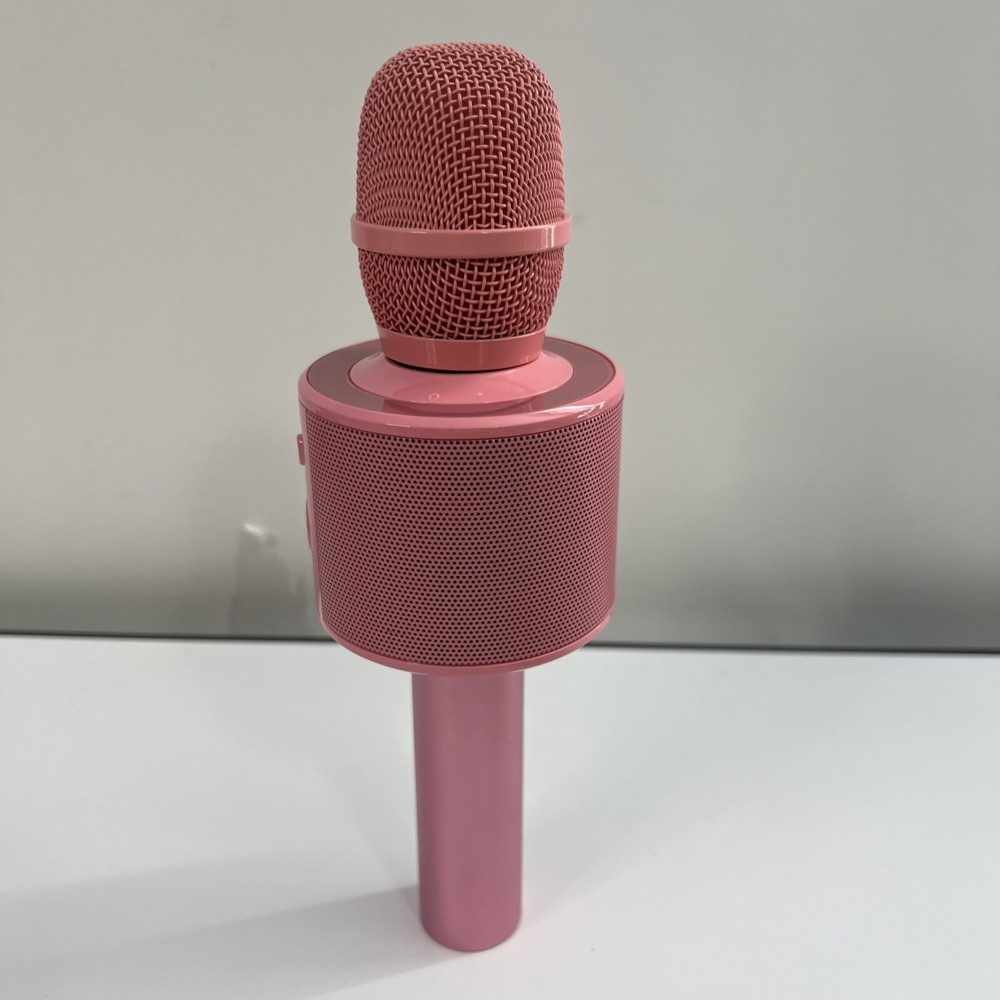 BONAOK Pink Wireless Bluetooth Karaoke Microphone w/ USB Cable