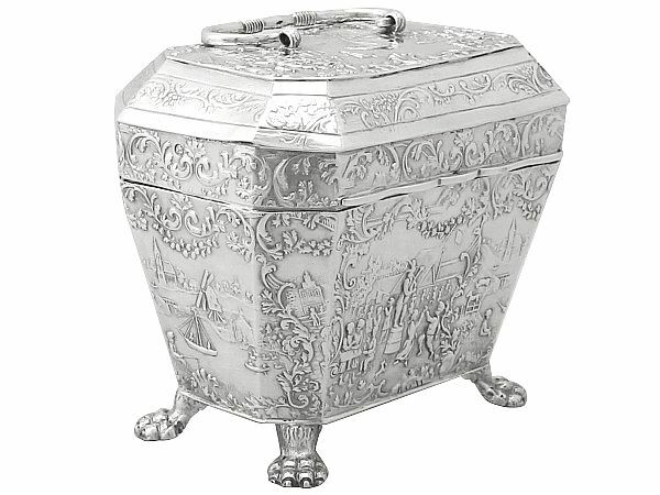 Antique Dutch Silver Tea Caddy