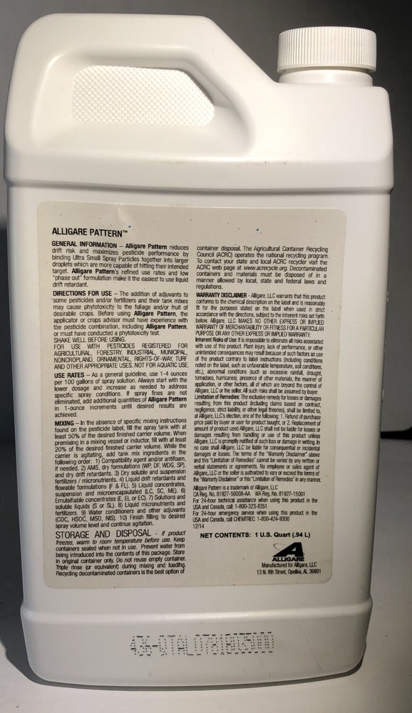 Alligare Pattern-Drift Control Agent-1ea Quart-RARE-SHIPS SAME BUSINESS DAY-NEW