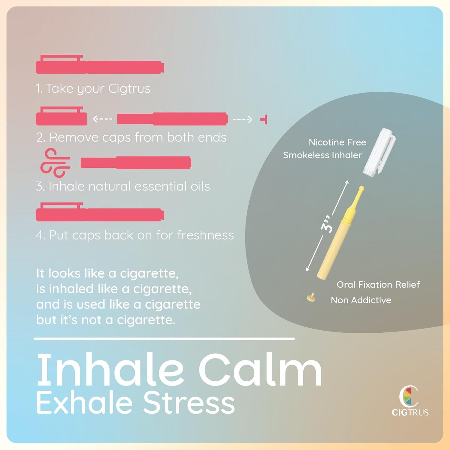 Cigtrus Herbal Inhaler, 2 x 3-Pack - Grapefruit and Lemon Lime