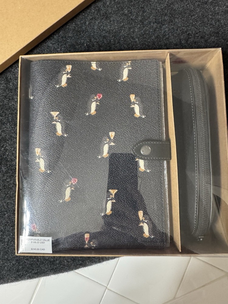 Coach Notebook Pencil Case Penguin Pattern