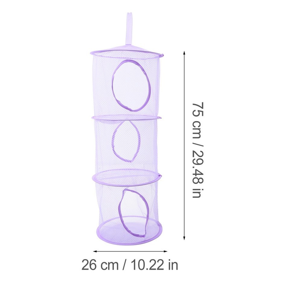2 Pcs Foldable Multi Layer Mesh Hanging Nets Drying Basket For Socks Clothes