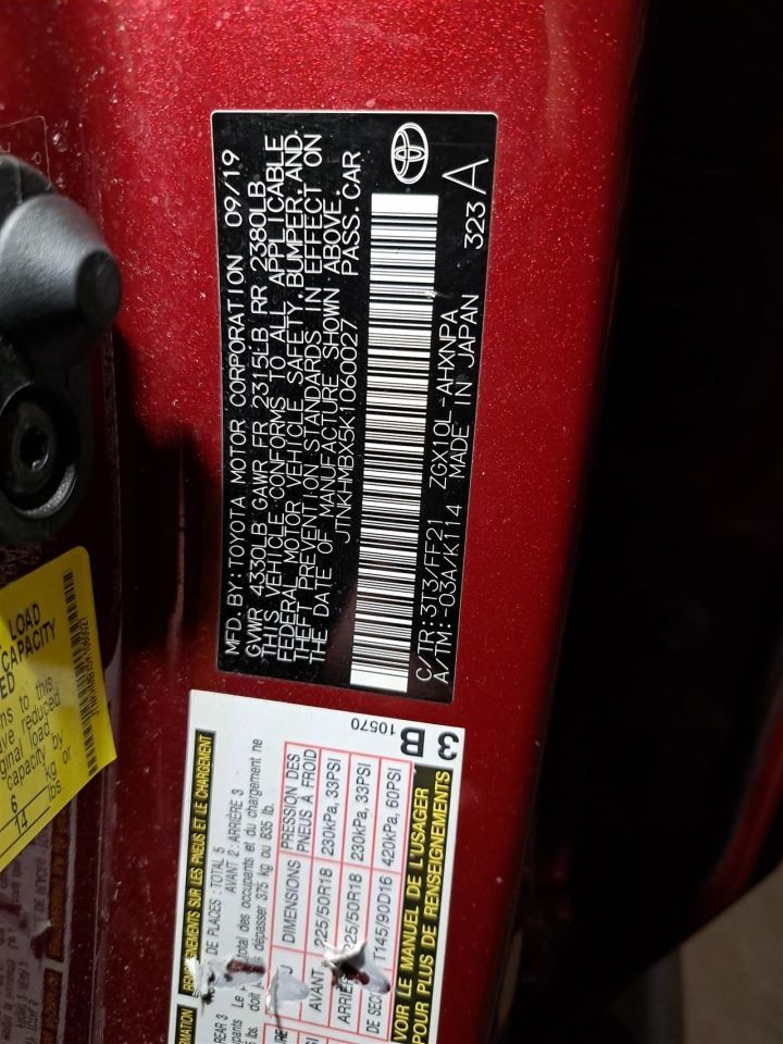 Rear 2019 C-hr Camera/Projector Sku#4398357