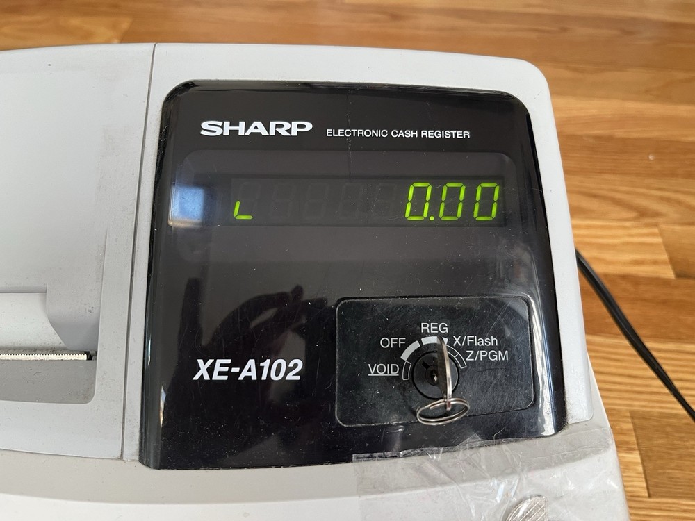 Sharp XEA102 Electronic Cash Register, Tested And Working - Two Keys!