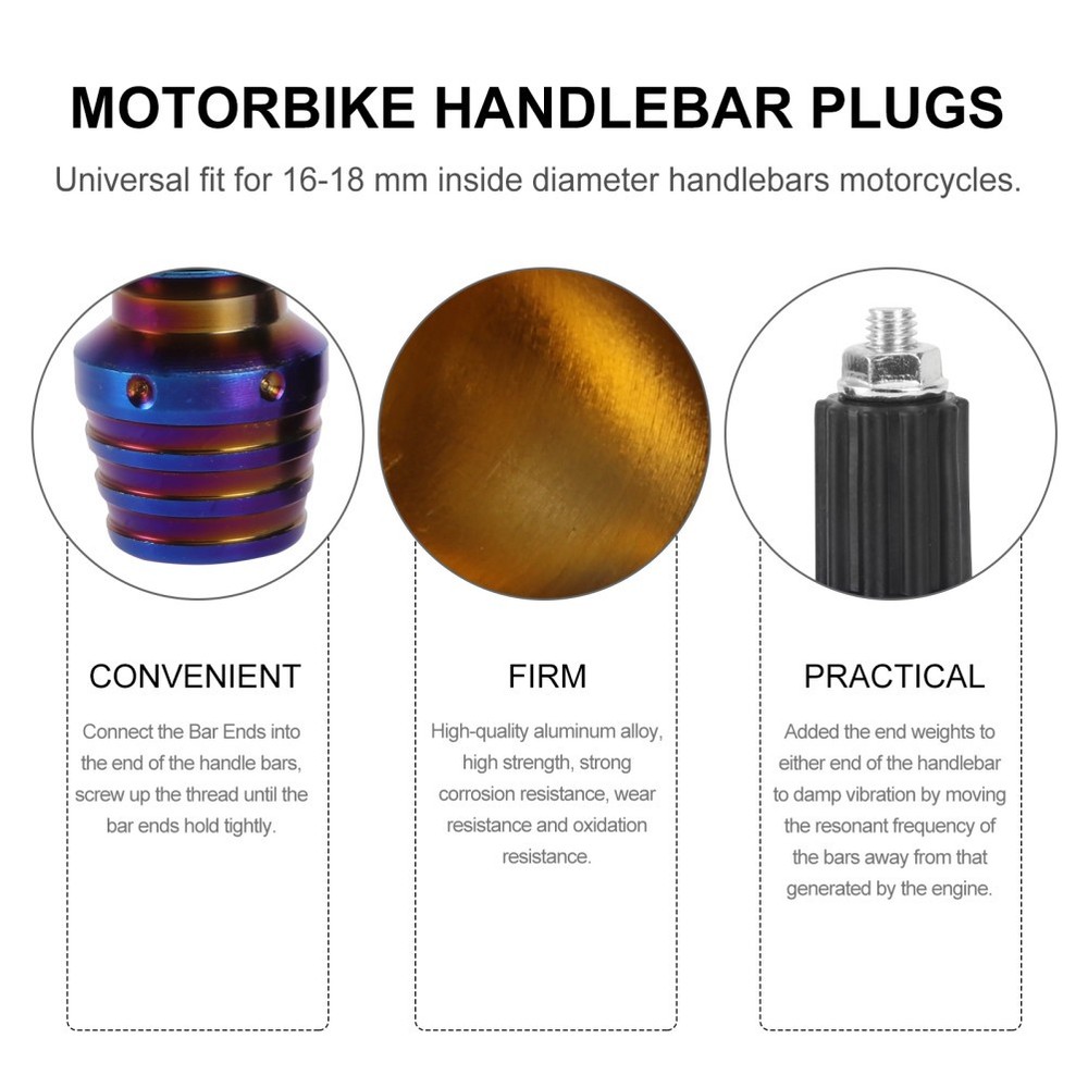 2pcs Motorcycle Handlebar Ends Gear Balanced Plug Motorcycle Accessories