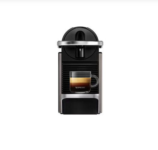 Nespresso Pixie Coffee Maker Titan Redesign Compact Fast Heat Espresso Machine