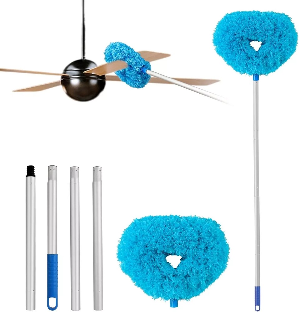 Ceiling Fan Cleaner Duster Reusable Microfiber Blade Blue