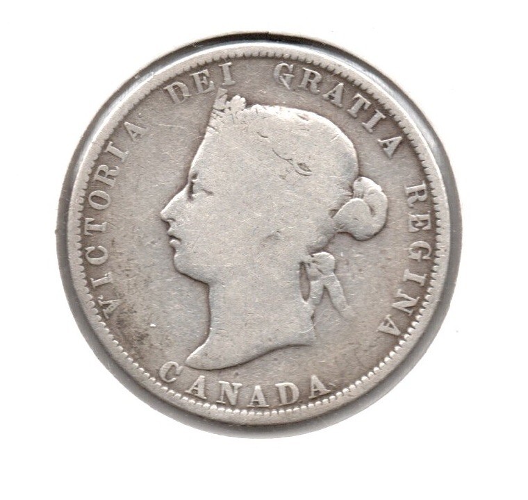 CANADA - 25 Cent (1874H) KM #5, Silver Coin