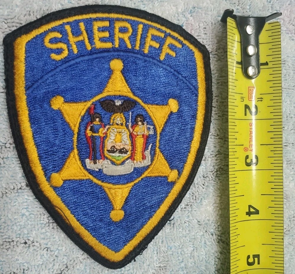 Vtg Obsolete 70s New York Clinton County Sheriffs Patch W/ Note