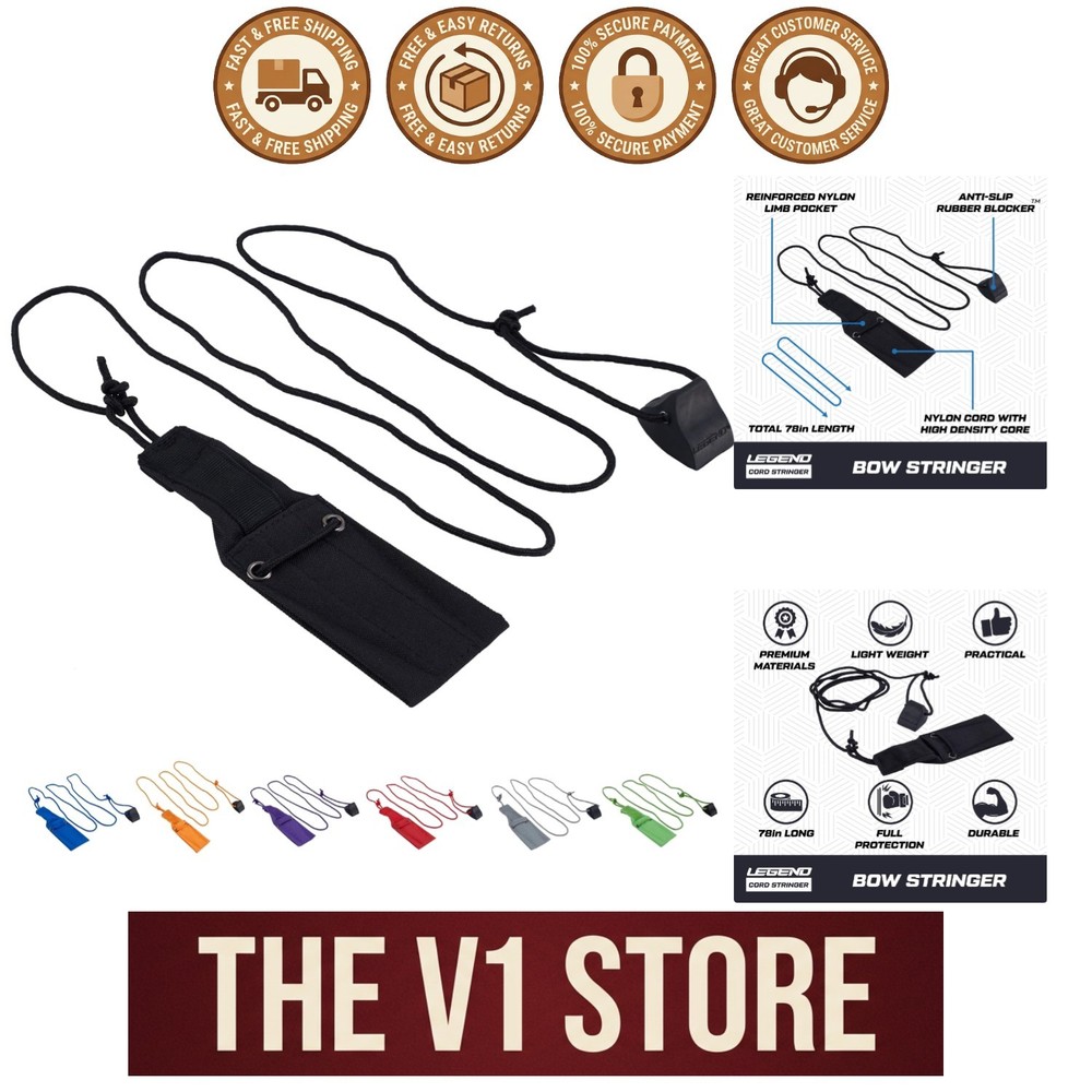 legend cord bow stringer - black limbsaver stringing tool for recurve bows