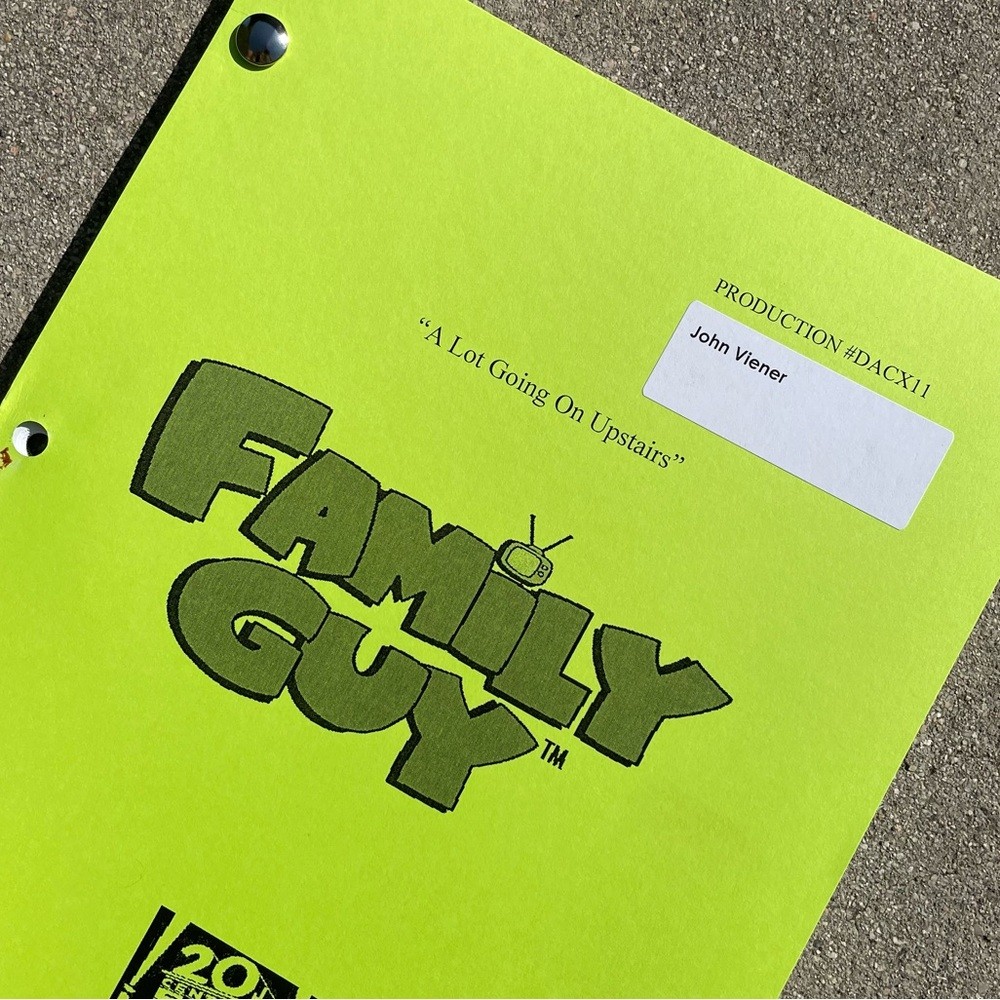 Family Guy John Viener Actor Writer 2014 Production Used Table Draft Script