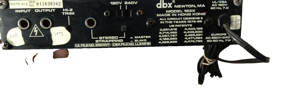 dbx 163X Professional Over Easy Compressor Limiter Signal Processor