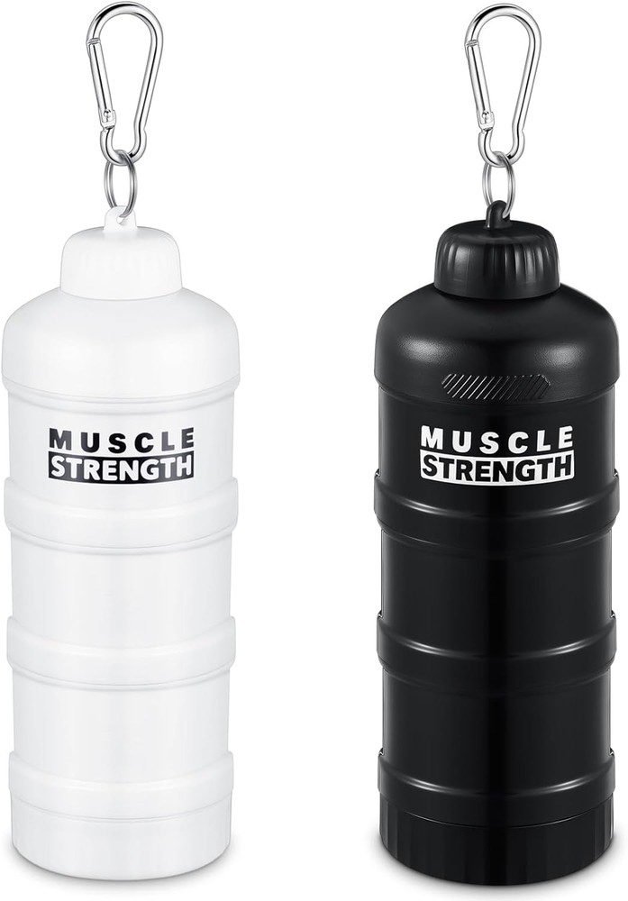 Protein Powder Container with Funnels Stand 3 Stackable 2 Pcs