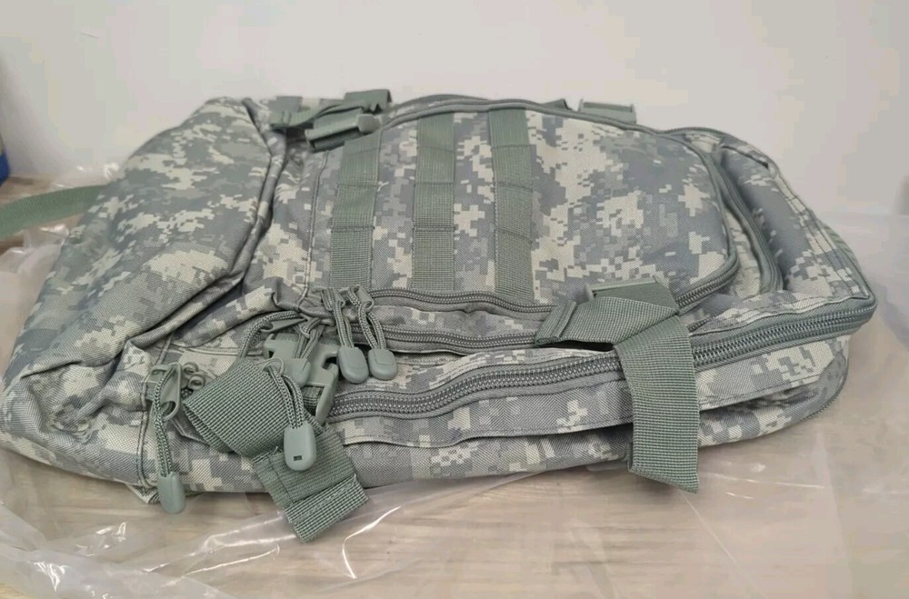 Adjustable molle assault Bookbag / Pack. Green Digital Camo, New No Tags.