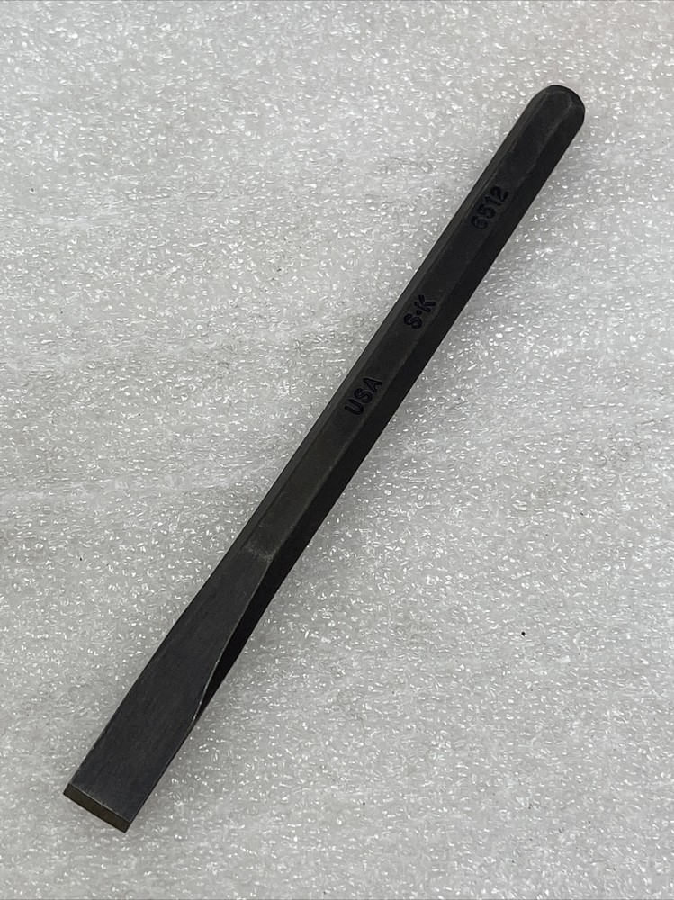3/8” SK Hand Tools Flat Cold Chisel, 6512, 5” Long, 1/4” Hex Shank, USA Made