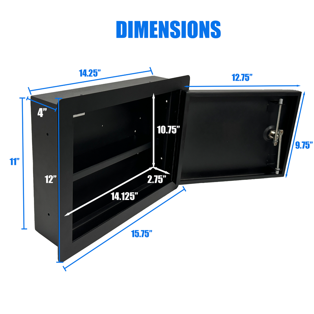 Heavy-Duty In-Wall Safe with Key Lock for Secure Storage, Wall Safe Box