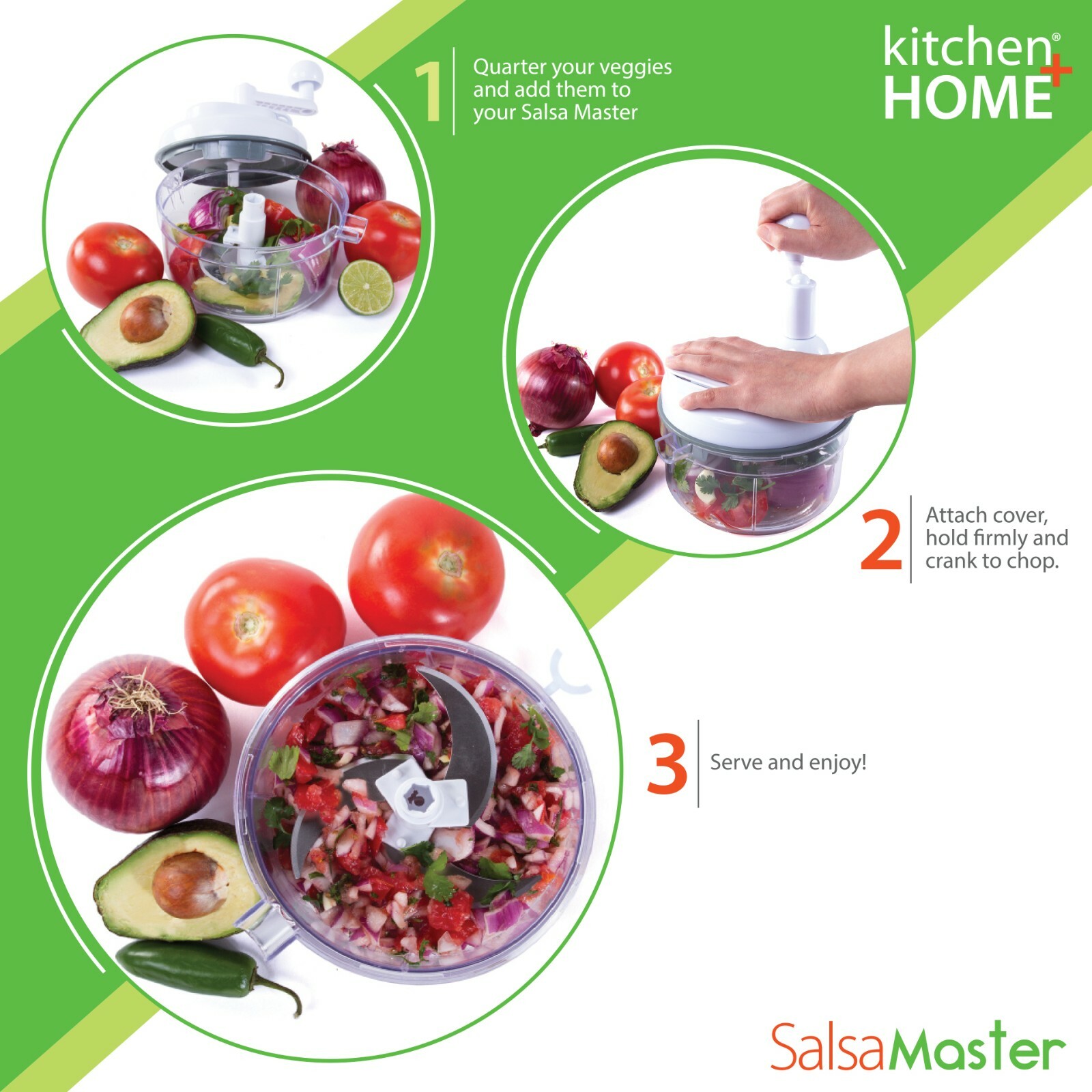 Salsa Master Salsa Maker - As Seen On TV Food Chopper & Manual Food Processor