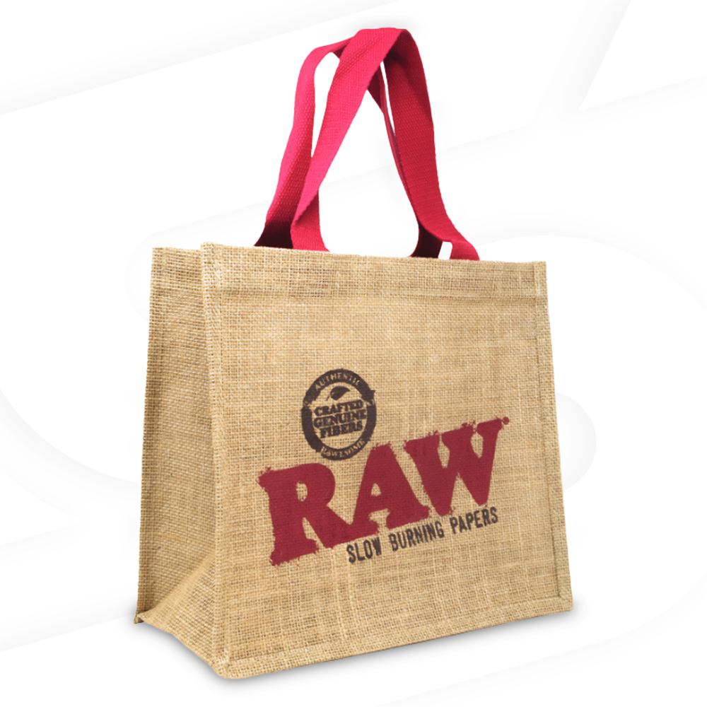 RAW Rolling Papers Burlap Carry all Tote Bag
