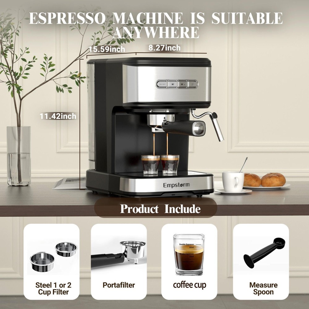 New 20 Bar Empstorm Espresso Grinding Integrated Semi-automatic Coffee Machine