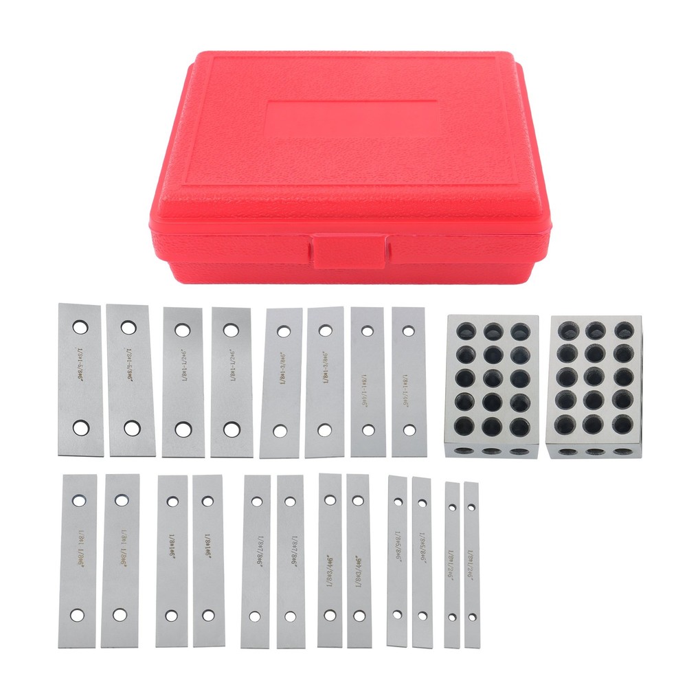 1/8" Thin Parallel Set & 1 Pair 1-2-3 Blocks, 23 Holes per Block Set