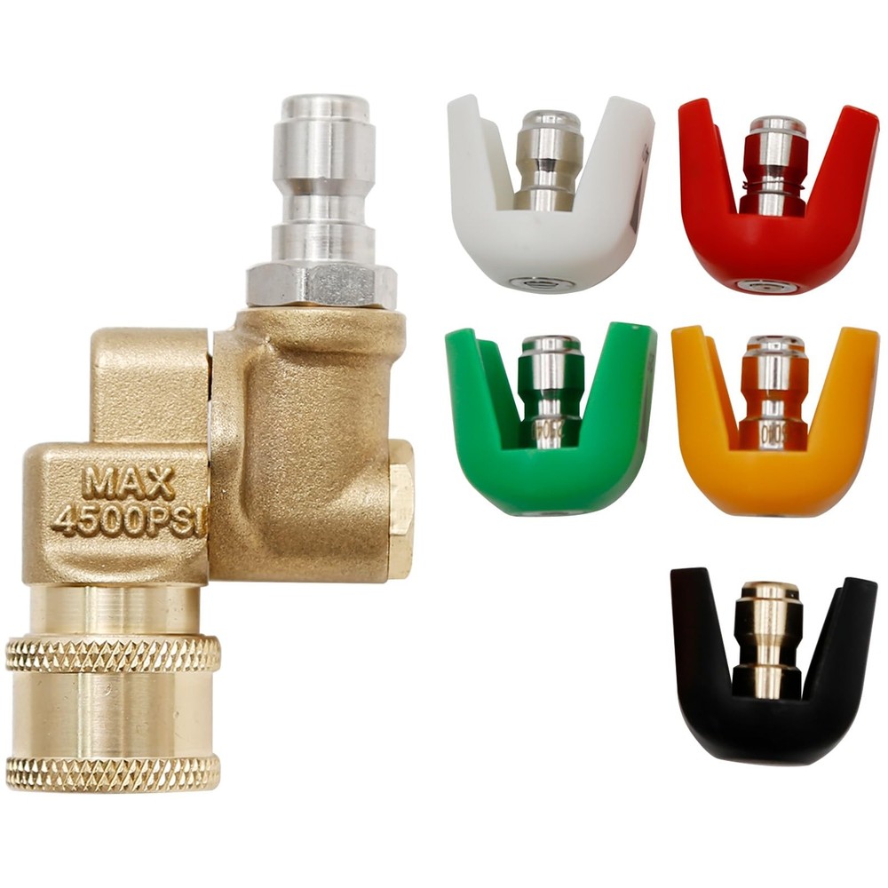 Pressure Washer Nozzle Tips Set with Pivoting Coupler Kit, Replacement for Su...