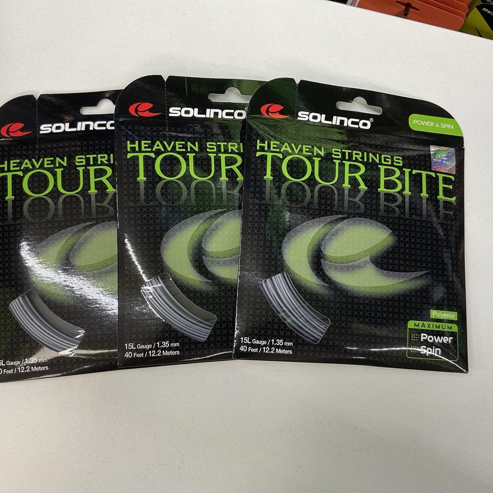 3 Pack Solinco Tour Bite 15L/1.35mm Polyester Silver