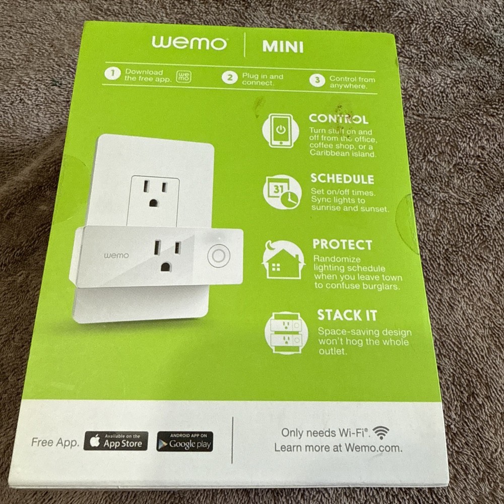 WeMo WiFi Enabled Mini Smart Plug - White (F7C063)