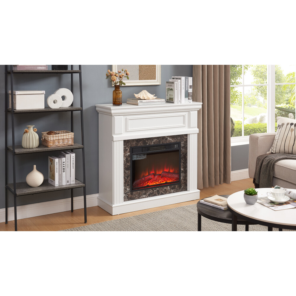 Electric Fireplace with Mantel with 23" Fireplace Insert, Adjustable Flame