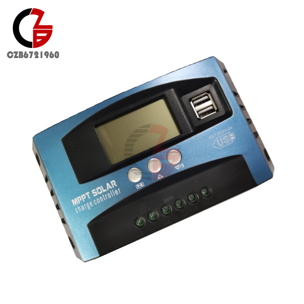 12V 24V MPPT DC Solar Charging Controller Dual USB LCD Screen 30A/40A/60A/80A