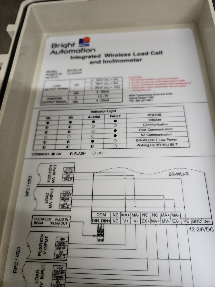 Bright Automation Wireless Solar Load Cell Accelerometer BR-WLA-11 Drilling