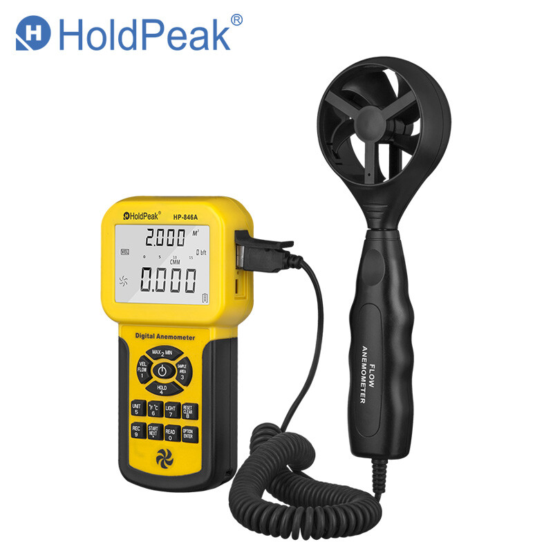Professional Anemometer CFM Wind Speed Meter Datalogger 0.3-45m/s Wind Gauges