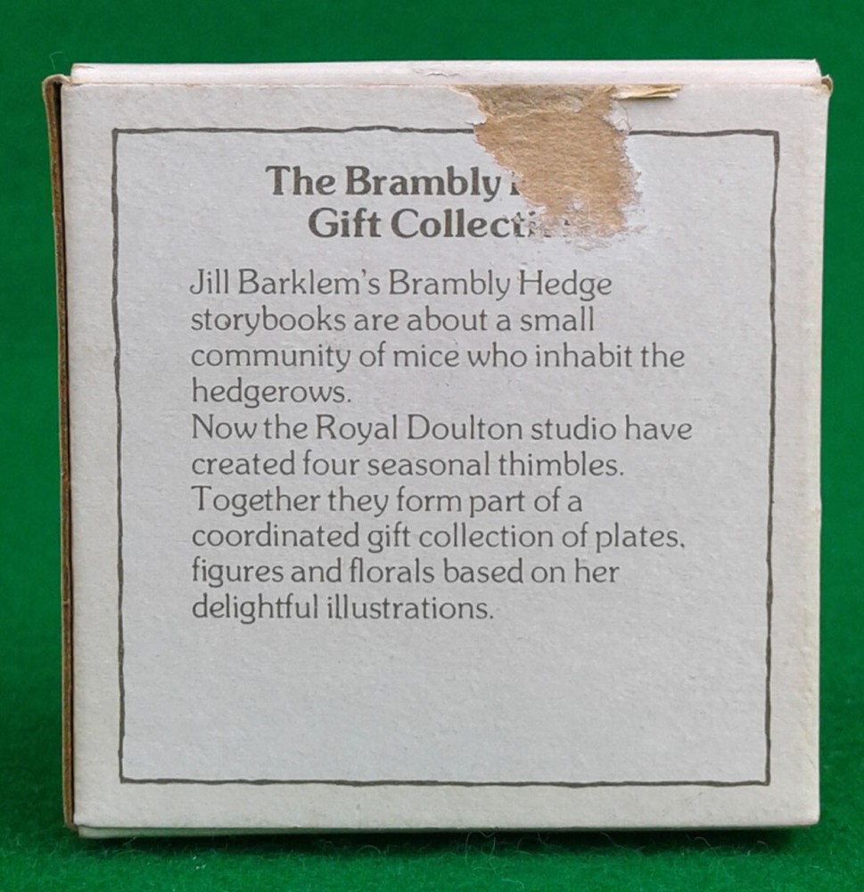 ROYAL DOULTON BRAMBLY HEDGE SUMMER THIMBLE - BOXED.