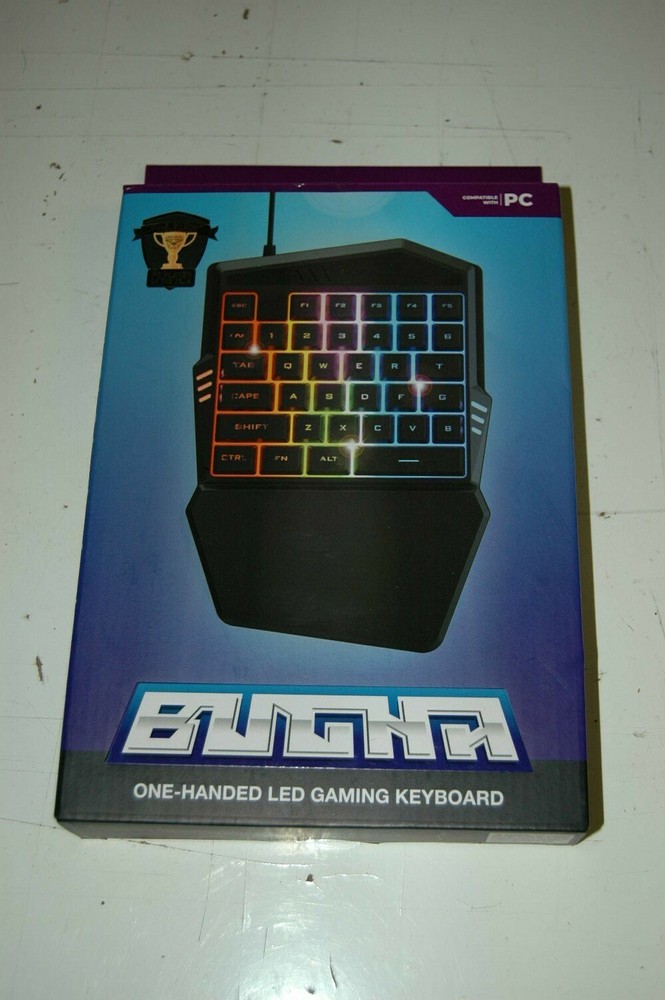 NIB Bugha One Handed LED Gaming Keyborad PC Computer USB New