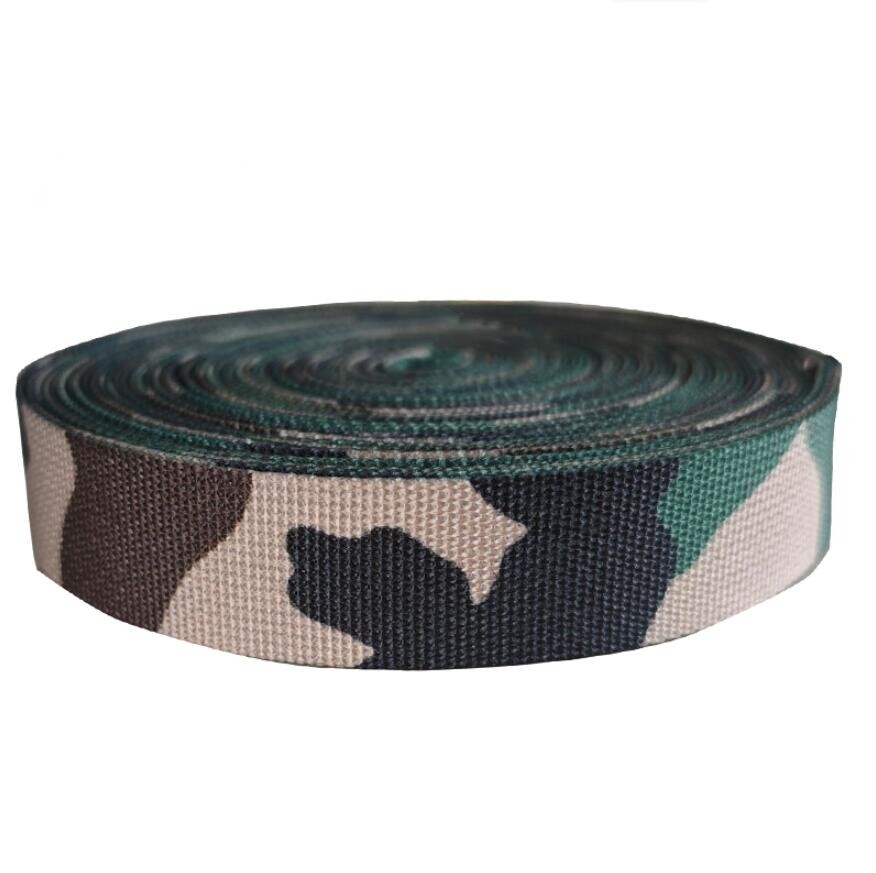 2.5cm Width Jungle Camouflage Webbing Non-elastic Edging Strips 1m Length
