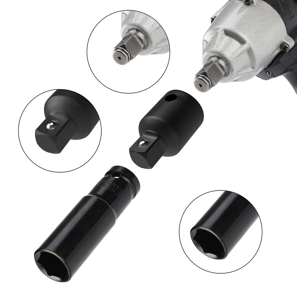 Bates- Impact Socket Adapter and Reducer Set, 4-pcs, 4 pcs, Black
