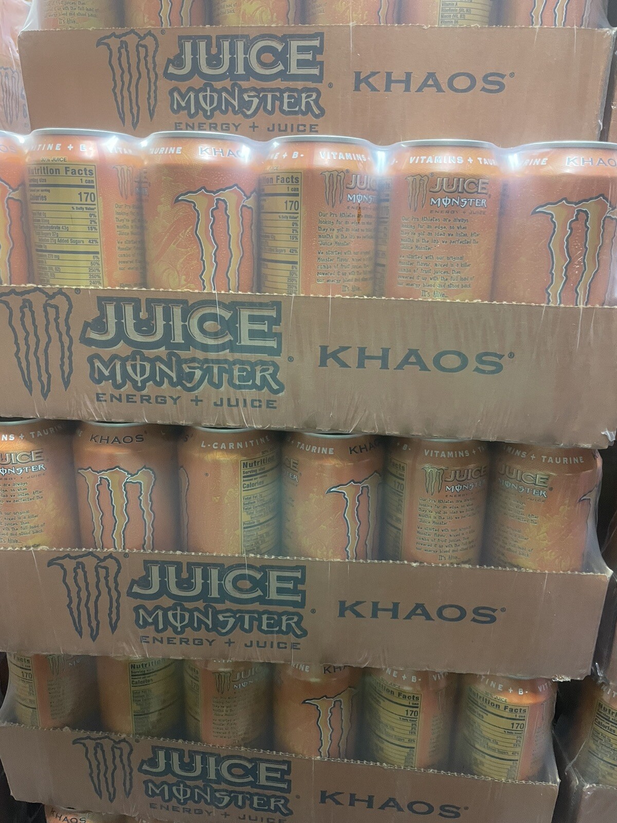 Monster Energy JUICE KHAOS - 12 Pack - Free Shipping + Rare Hard Find! 4/25 Exp