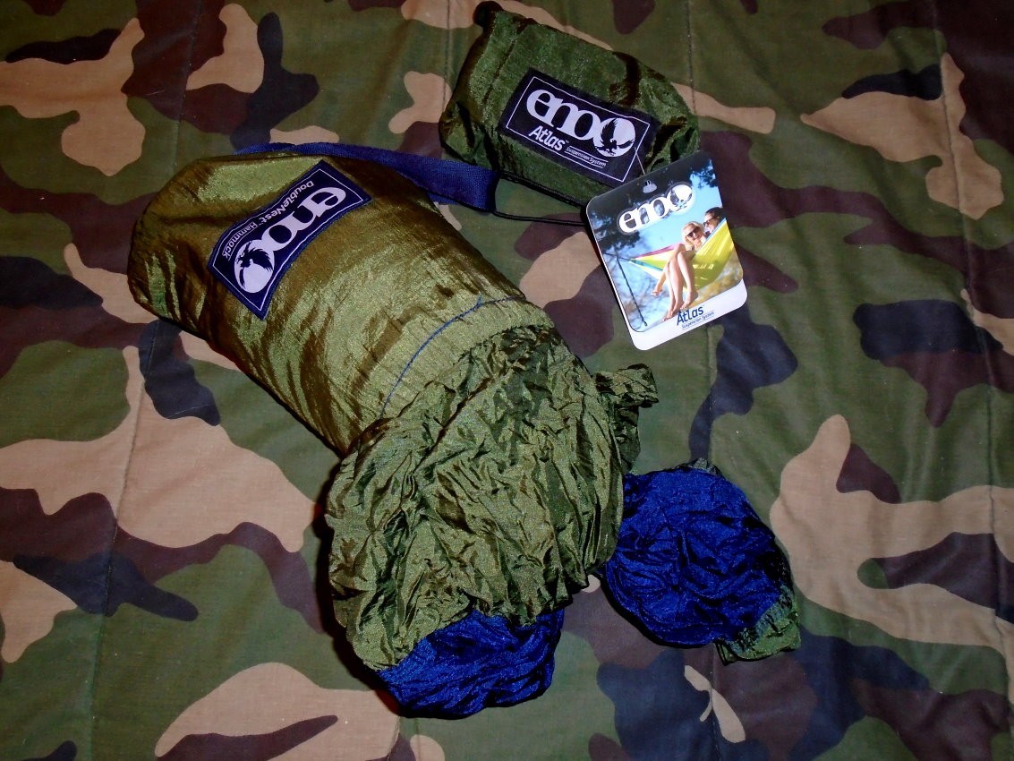 Eno Doublenest Hammock with suspension straps kit. Holds 2 adults.