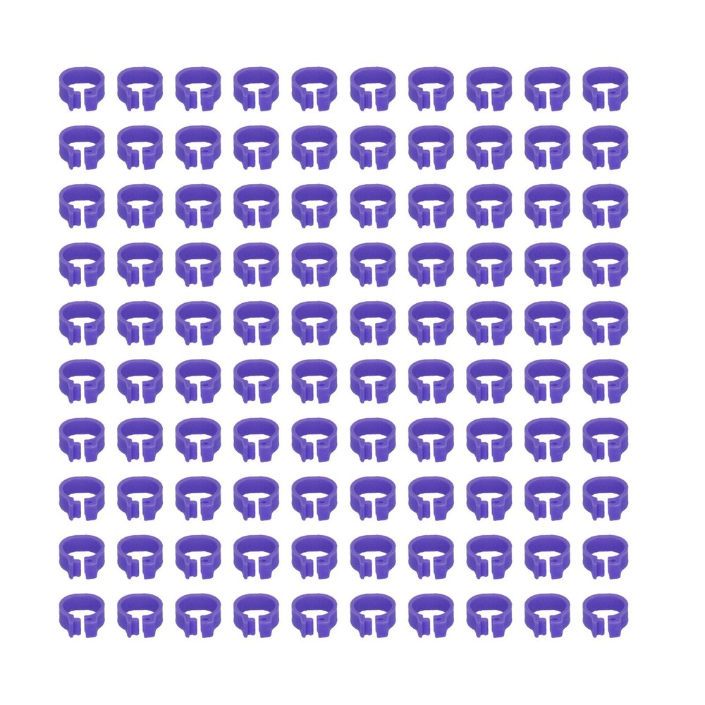 100-Pack 8mm Leg Bands - Identification Purple