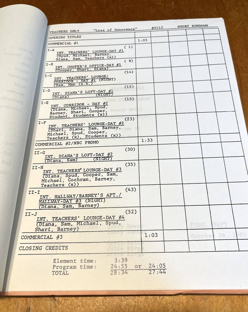 NEW LOWER PRICE 2 Original TEACHERS ONLY Scripts 1982 Sitcom Great Condition