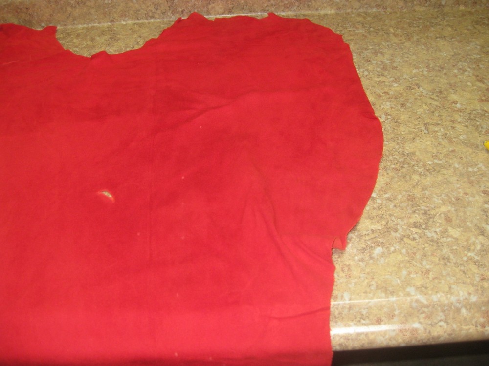 Red Suede Deer Leather #0006640 Row J