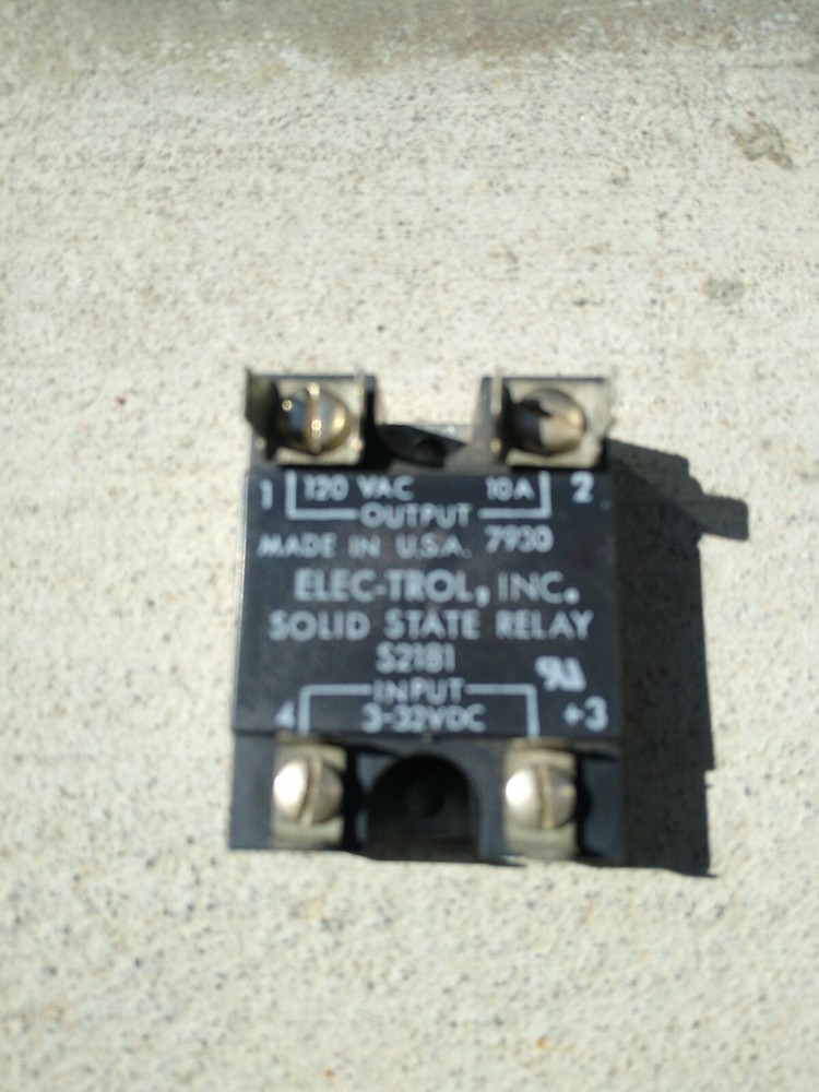 ELEC-TROL S2181 Solid State Relay 3-32VDC, 10A, 120VAC