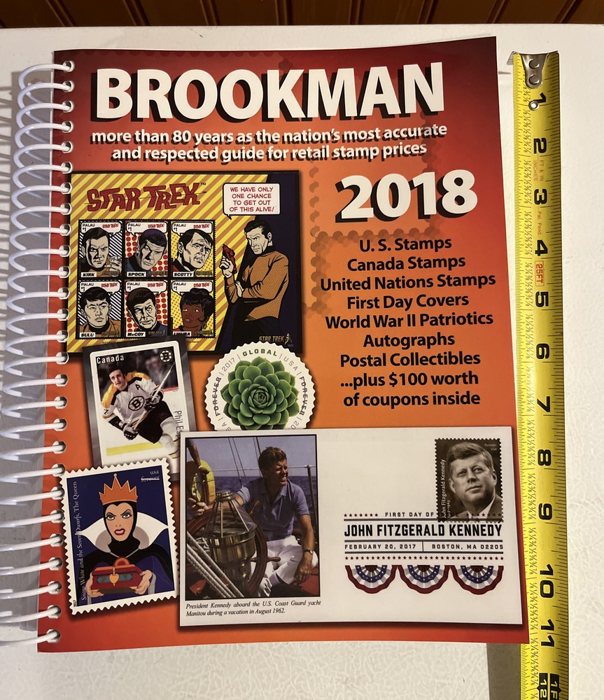 2018 Brookman Stamp Autographs 1st Day Catalog Spiral Bound JFK Star Trek