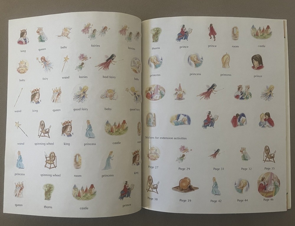 48 Pg Read/Learn Sleeping Beauty Sticker Activity Book~Includes 60 Stickers, New