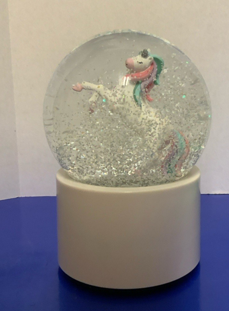 Unicorn Snow Globe Music Box