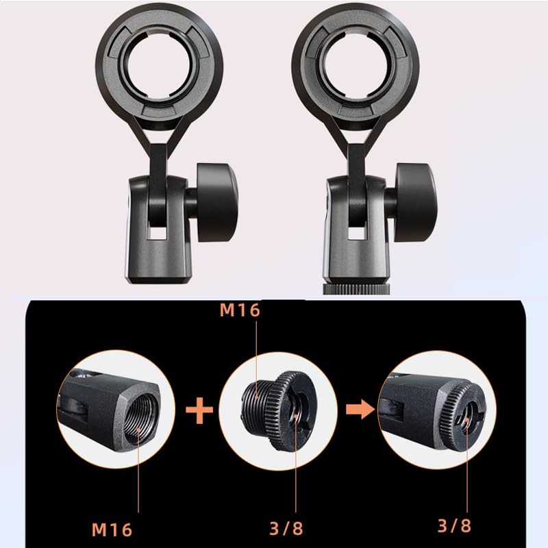 2 Pack Condenser Microphone Clip Holder with 7/8 Thread Mount Condenser Mic H...