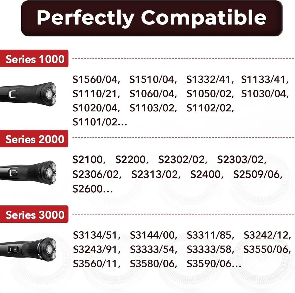 Precision Dual-Ring Blade Replacement Heads (8 Pack) for Norelco Shavers