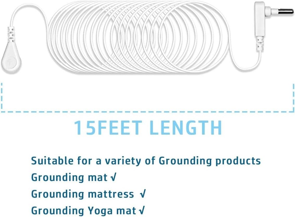 15ft Grounding Cable for Mat, Sheet & Pad - Replacement Wire