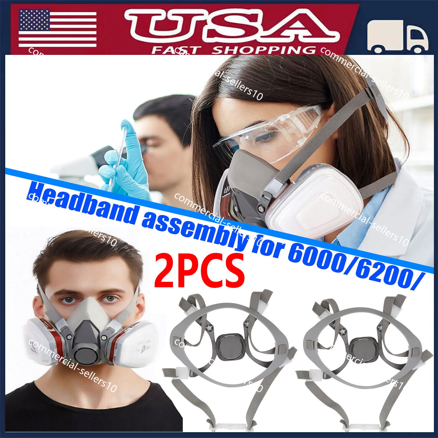 2PCS Replacement Head Harness Assembly 6281 for 6000 series 3M 6191 6291 6391