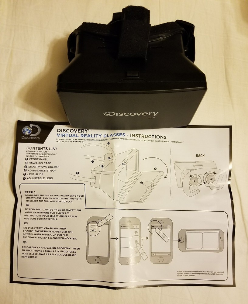 DISCOVERY CHANNEL VIRTUAL REALITY GLASSES 3D WITH 360* IMAGE PANNING