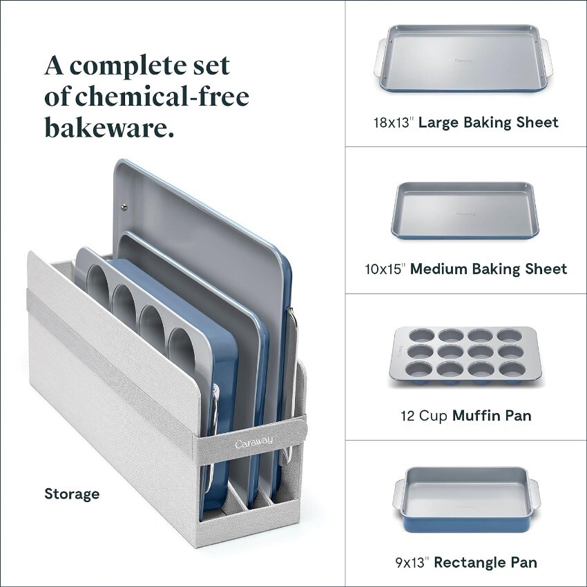 Caraway Nonstick Ceramic Bakeware Set (5 Pieces) - Baking Sheets special offer
